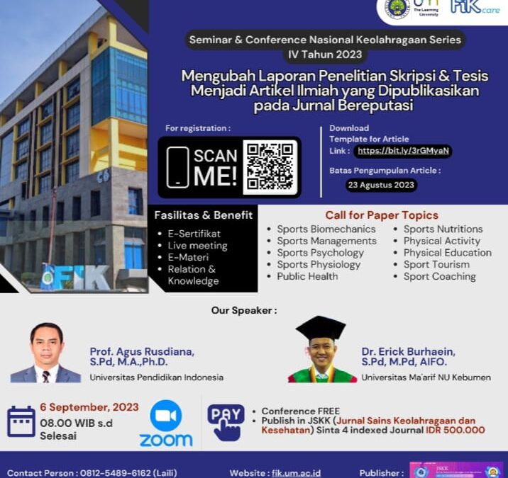 Seminar & Conference Nasional Keolahragaan Series IV Tahun 2023